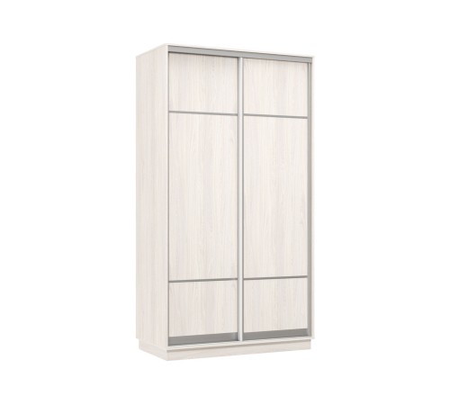 Шкаф-купе Маршал Лайт МИНИ 01 220х100х45 (каркас ясень анкор светлый 15, фасады 08.08 ясень анкор светлый 15.15), профиль серебро 01