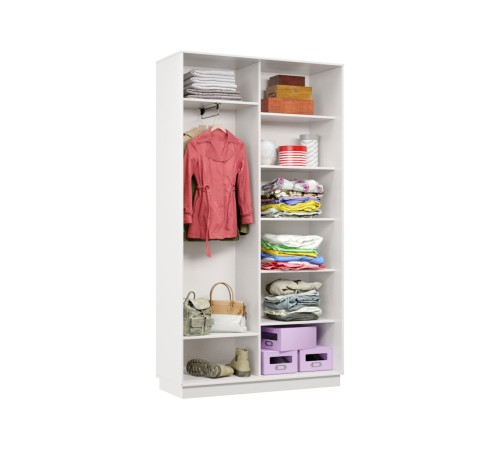 Шкаф-купе Маршал Лайт МИНИ 01 220х100х45 (каркас белый 07, фасады 01.01 зеркало 00.00), профиль шампань 03