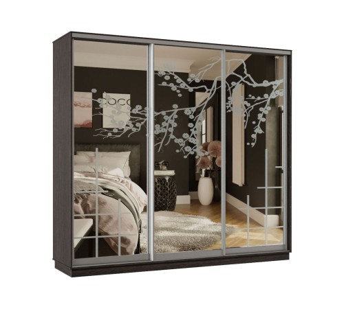 Шкаф-купе 3 дв Маршал Классика №54 П-3159 220-240-60, венге/профиль серебро Шкаф-купе 3 дв Маршал Классика №54 П-3159 220-240-60, венге/профиль серебро