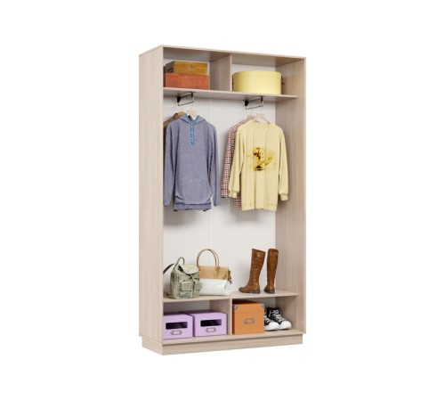 Шкаф-купе Маршал Лайт МИНИ 01 220х100х45 (каркас венге 06, фасады 11.11 зеркало 00.00), профиль шампань 03