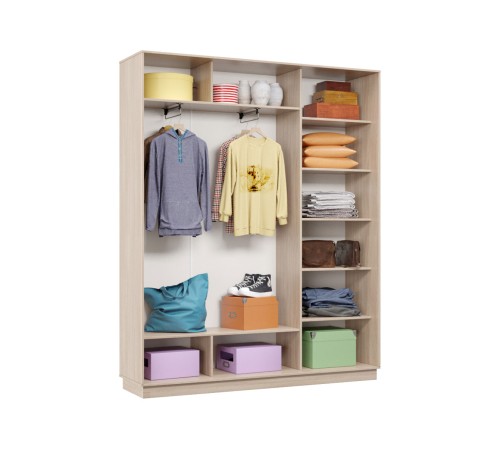 Шкаф-купе Маршал Лайт 21 220х180х45 (каркас белый 07, фасады 02.02.02 белый 07.07.07), профиль шампань 03