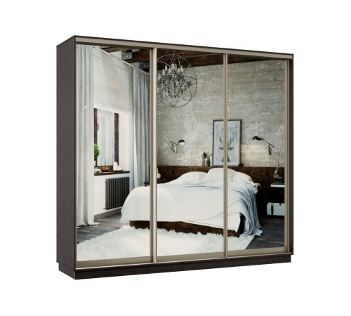 Шкаф-купе Маршал Лайт 21 220х180х45 (каркас белый 07, фасады 02.02.02 белый 07.07.07), профиль шампань 03