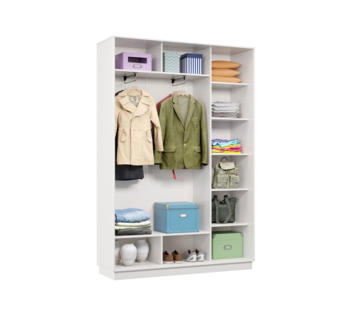 Шкаф-купе Маршал Лайт 09 220х150х45 (каркас белый, фасады 02.01 белый), профиль серебро