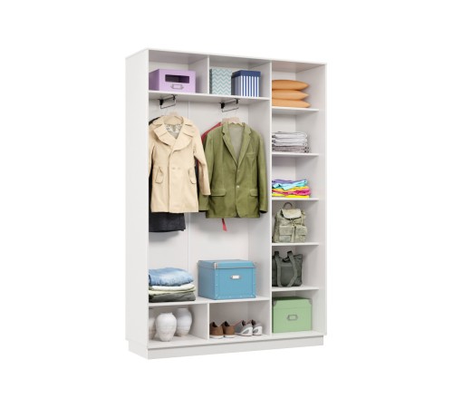 Шкаф-купе Маршал Лайт МИНИ 01 220х100х45 (каркас белый 07, фасады 02.01 белый, зеркало 07.00), профиль шампань 03