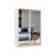 Шкаф-купе Маршал Лайт МИНИ 01 220х100х45 (каркас ясень анкор светлый 15, фасады 11.11 зеркало 00.00), профиль серебро 01