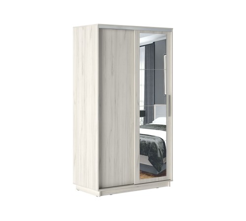 Шкаф-купе Стоун Зеркало 236х120х59.7, Дуб Крафт белый