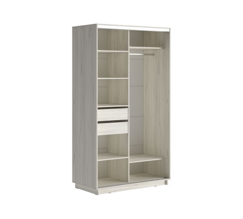 Шкаф-купе Стоун Зеркало 236х120х59.7, Дуб Крафт белый