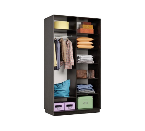 Шкаф-купе Маршал Лайт МИНИ 01 220х100х45 (каркас белый 07, фасады 01.01 зеркало 00.00), профиль шампань 03