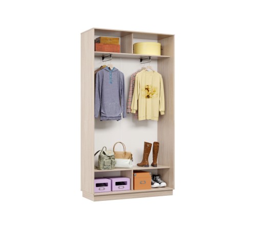 Шкаф-купе Маршал Лайт МИНИ 01 220х100х45 (каркас белый 07, фасады 02.01 белый, зеркало 07.00), профиль шампань 03