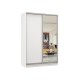 Шкаф-купе Маршал Лайт МИНИ 01 220х100х45 (каркас белый 07, фасады 02.01 белый, зеркало 07.00), профиль шампань 03