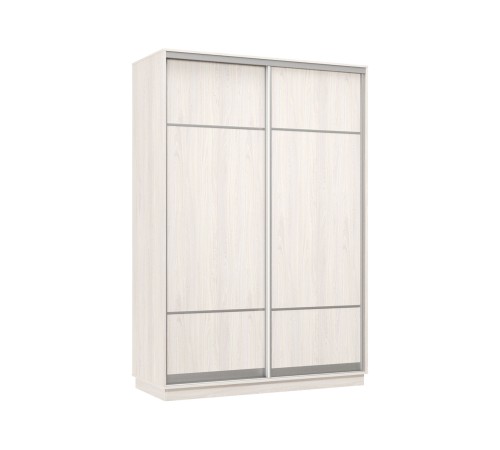 Шкаф-купе Маршал Лайт МИНИ 01 220х100х45 (каркас ясень анкор светлый 15, фасады 08.08 ясень анкор светлый 15.15), профиль серебро 01