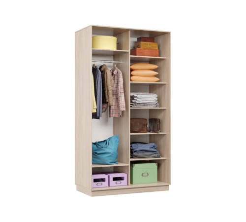 Шкаф-купе Маршал Лайт МИНИ 01 220х100х45 (каркас венге 06, фасады 11.11 зеркало 00.00), профиль шампань 03