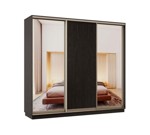 Шкаф-купе Маршал Лайт 21 220х180х45 (каркас белый 07, фасады 02.02.02 белый 07.07.07), профиль шампань 03