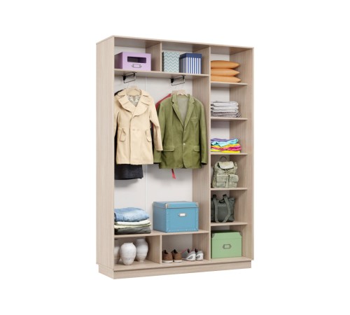 Шкаф-купе Маршал Лайт МИНИ 01 220х100х45 (каркас белый 07, фасады 01.01 зеркало 00.00), профиль шампань 03