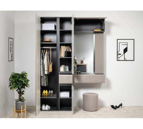 Шкаф навесной Сидней 16.314.02, антрацит/веллюто капучино