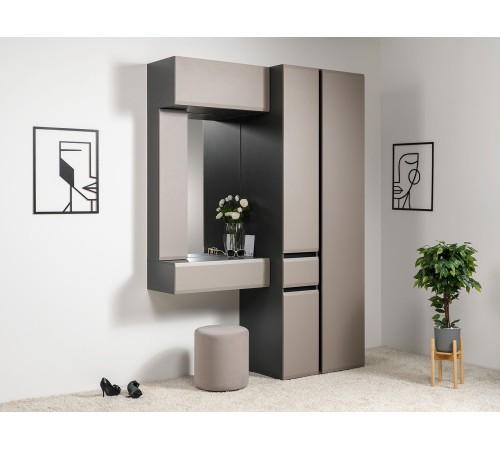 Шкаф навесной Сидней 16.314.02, антрацит/веллюто капучино