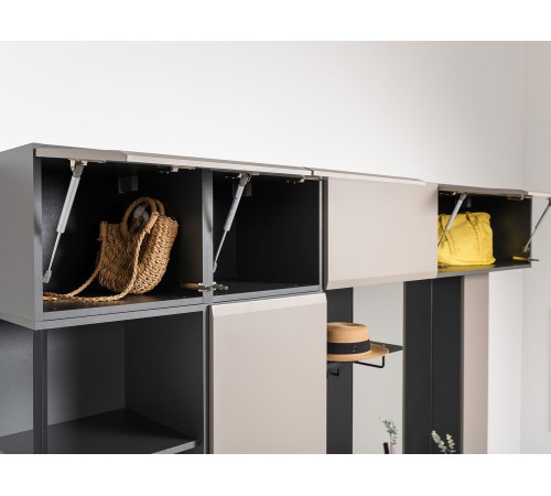 Шкаф навесной Сидней 16.314.02, антрацит/веллюто капучино