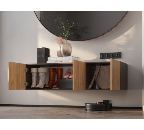 Шкаф навесной Тайм, венге/крафт