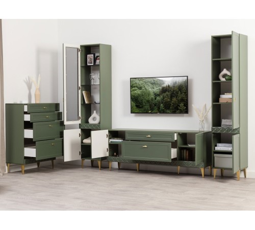 Шкаф 1 дв Марион 16.333.01, дымчатый зеленый/олива шагрень