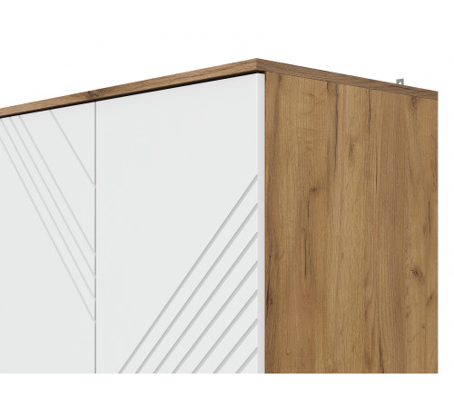 Шкаф 2 дв Кайло, дуб золотой/белый матовый