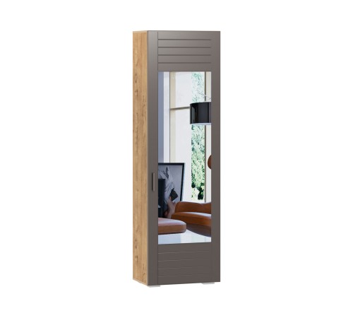 Шкаф для одежды с зеркалом 1 дв. Ливорно 013.16, софт графит/дуб бунратти