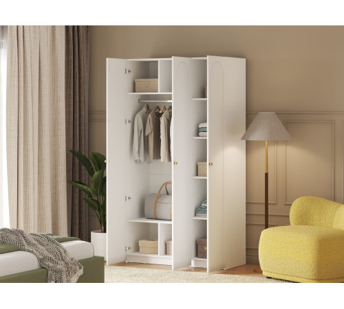 Шкаф 3 дв Ванесса, белый/золото