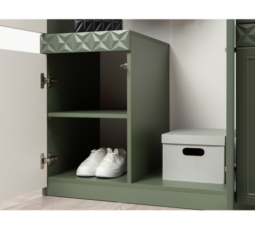 Шкаф 3 дв Марион 16.340.03, дымчатый Зеленый/олива шагрень