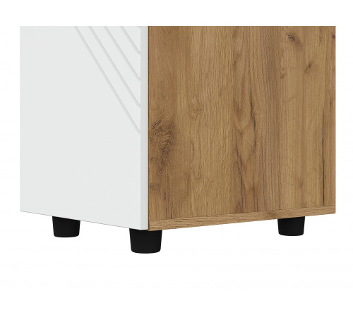 Шкаф 1 дв Кайло, дуб золотой/белый матовый