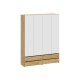 Шкаф 4 дв Абрау с ящиками, дуб золотой/белый