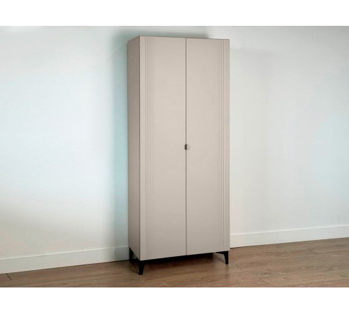 Шкаф 2 дв Рич, кашемир/фрапучино матовый/черный