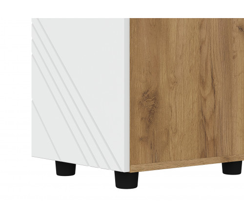 Шкаф 1 дв Кайло, дуб золотой/белый матовый