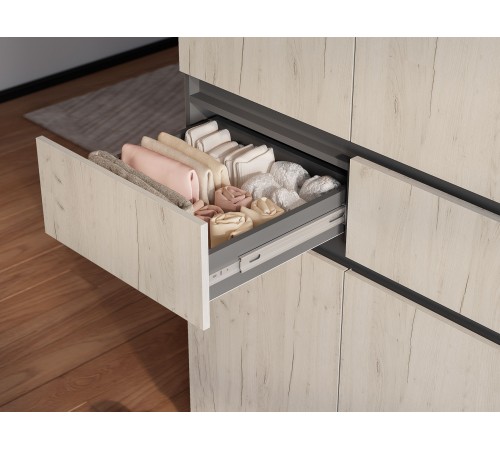 Шкаф 4 дв 4 ящ Багира ШК-13, графит/крафт белый