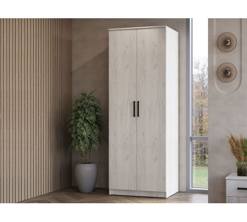 Набор распашных шкафов Фиеста 5 с доп.полками, дуб крафт белый