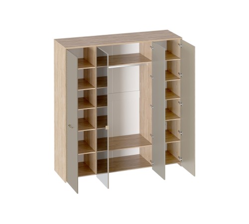 Шкаф 4 дв Гавана, дуб натуральный светлый/светло-серый софт Шкаф 4 дв Гавана, дуб натуральный светлый/светло-серый софт