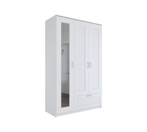 Шкаф 3 дв Сириус 117,1x190x50,2 с 1 ящ, белый Шкаф 3 дв Сириус 117,1x190x50,2 с 1 ящ, белый