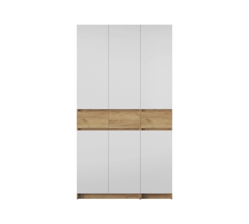 Шкаф 3 дв Квик-Степ, дуб крафт золотой/белый шагрень