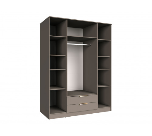 Шкаф 4 дв 2 ящ Лоренцо с зеркалом, мокко