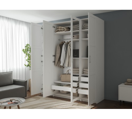 Шкаф 4 дв Осло, белый