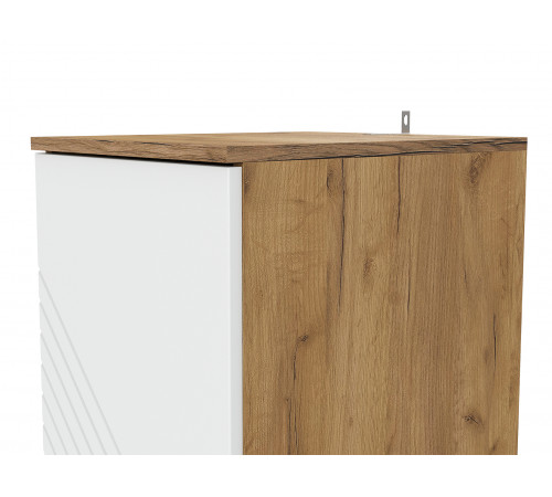 Шкаф 1 дв Кайло, дуб золотой/белый матовый