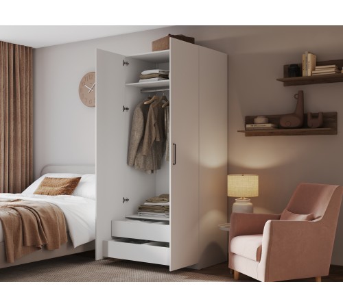 Шкаф 2 дв Сиена ШК-22 с полками и ящ, белый