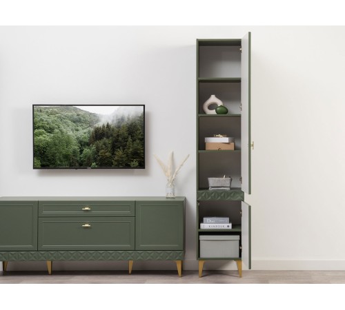 Шкаф 1 дв Марион 16.333.01, дымчатый зеленый/олива шагрень