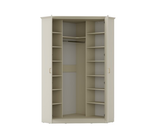 Шкаф угловой Лорето с карнизом 30х110, слоновая кость