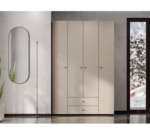 Шкаф 4 дв Гиза, дуб венге/меланж