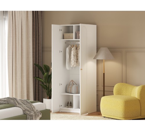 Шкаф 2 дв Ванесса, белый/золото