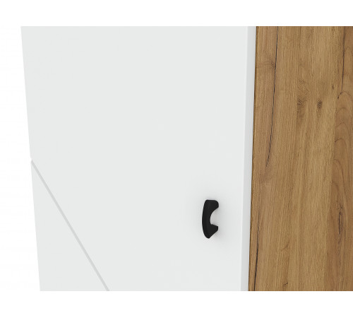 Шкаф 1 дв Кайло, дуб золотой/белый матовый
