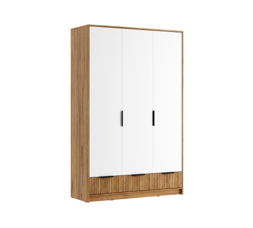 Шкаф 3 дв Ивис, дуб крафт золотой/белый