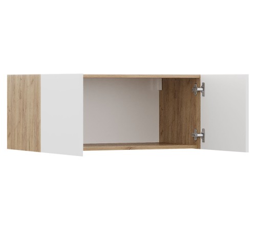 Антресоль Бостон Лайт, дуб краф золотой/белый гладкий