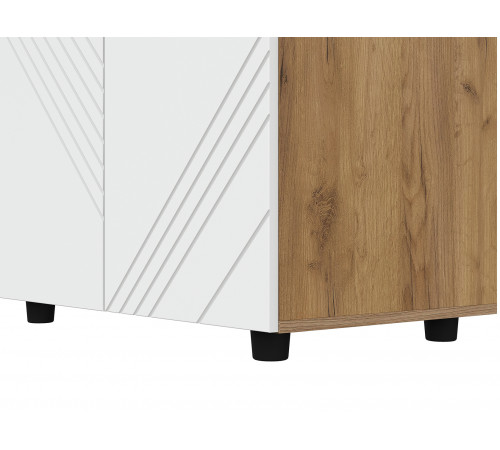 Шкаф 2 дв Кайло, дуб золотой/белый матовый