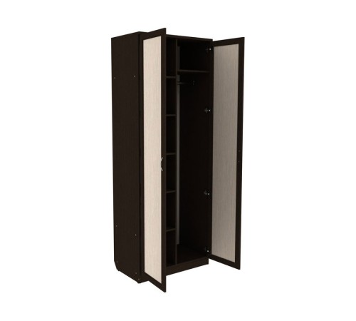 Шкаф 2 дв Мерлен 101 со штангой и полками, венге/дуб атланта