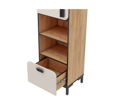 Шкаф 1 дв Жаклин 547.03, дуб крафт золотой/кашемир серый